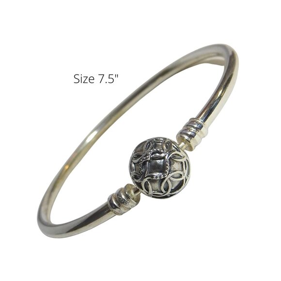 Pandora Bangle Pattern of Love Ltd Ed Charm Bracelet Sterling  7.5"  597137 - Picture 1 of 7
